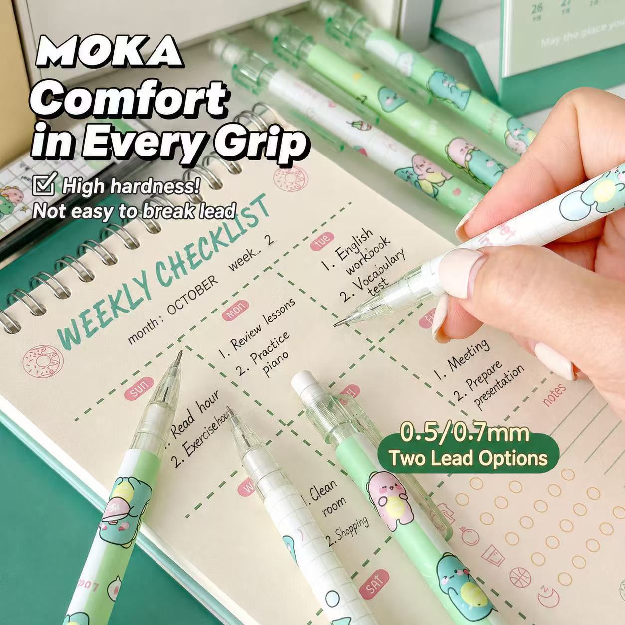 Cute 4-Pack Mechanical Pencil Set with HB Lead Refills, Automatic Pencils for Writing, Drawing, Sketching, Office, School Supplies & Student Gifts