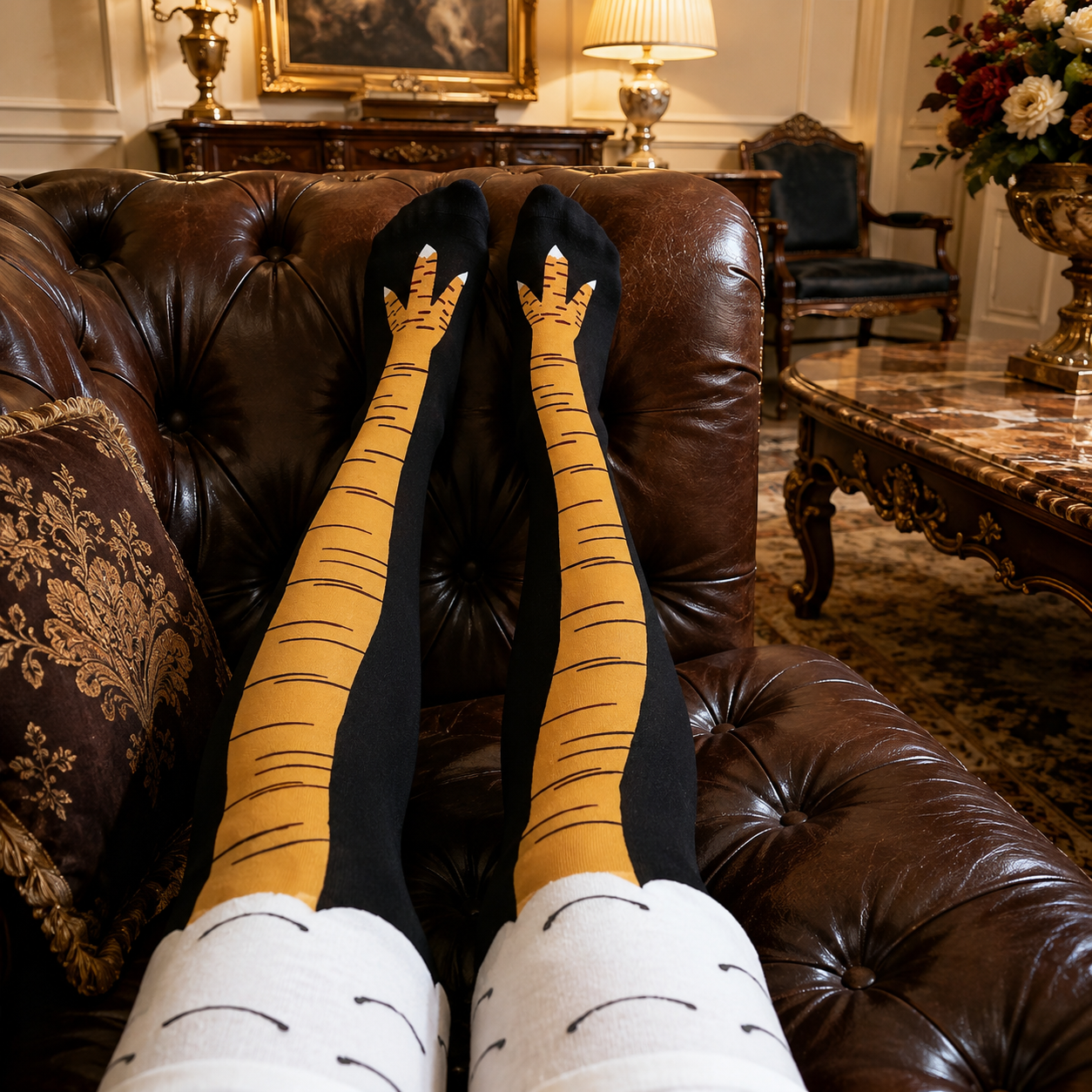 2 Pairs of Funny Cartoon Chicken Feet Socks