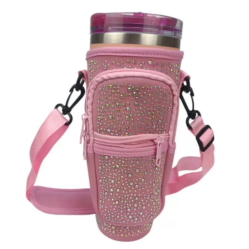 Rhinestone Water Bottle Bag