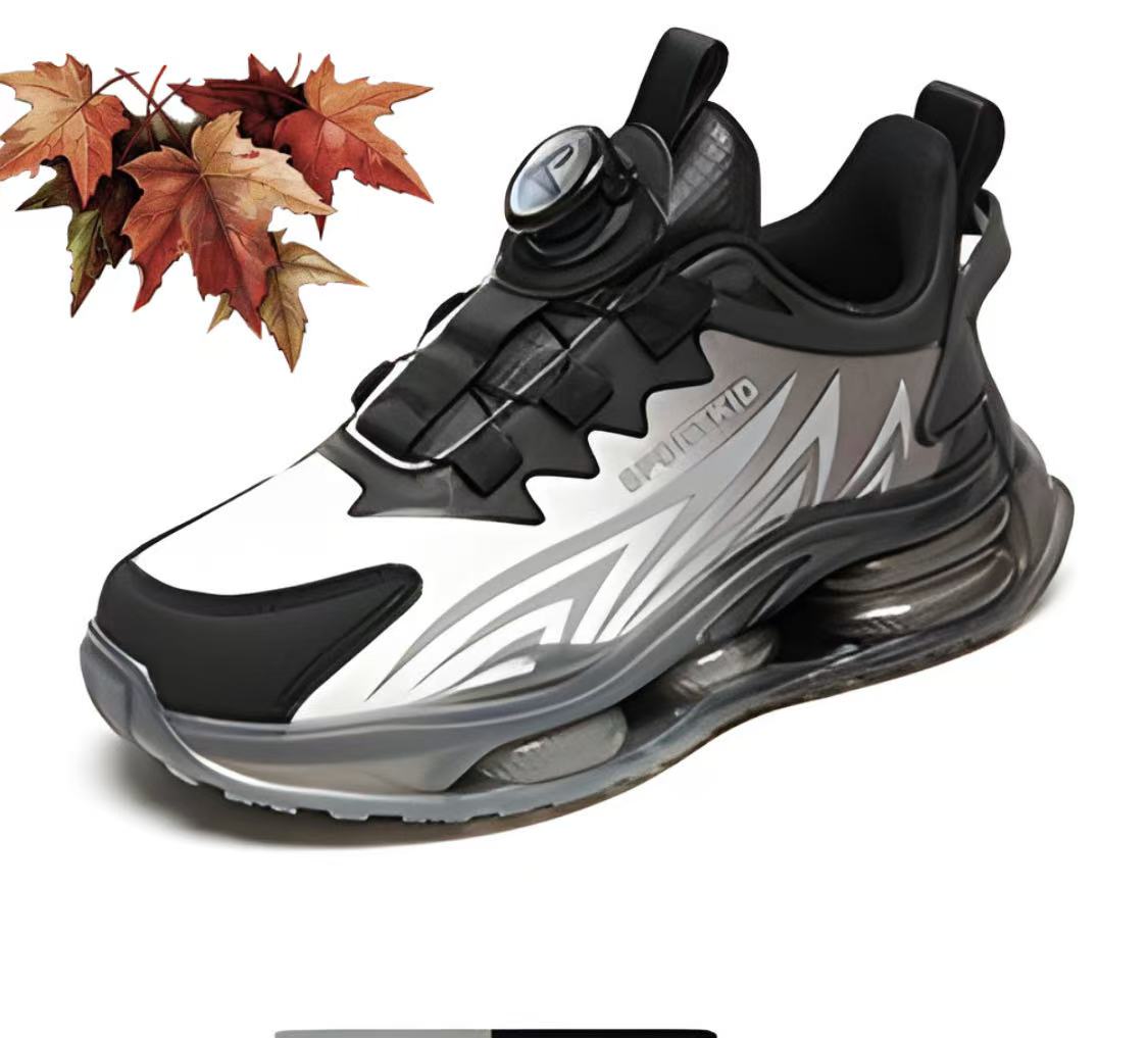 Teen Athletic Sneakers with Rotary Button Closure – Water-Resistant, Windproof, High-Elastic Comfort
