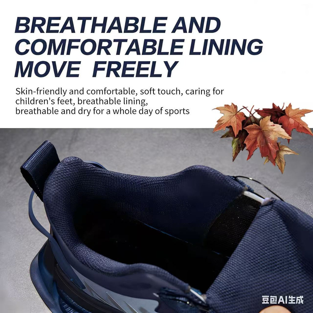 Teen Athletic Sneakers with Rotary Button Closure – Water-Resistant, Windproof, High-Elastic Comfort