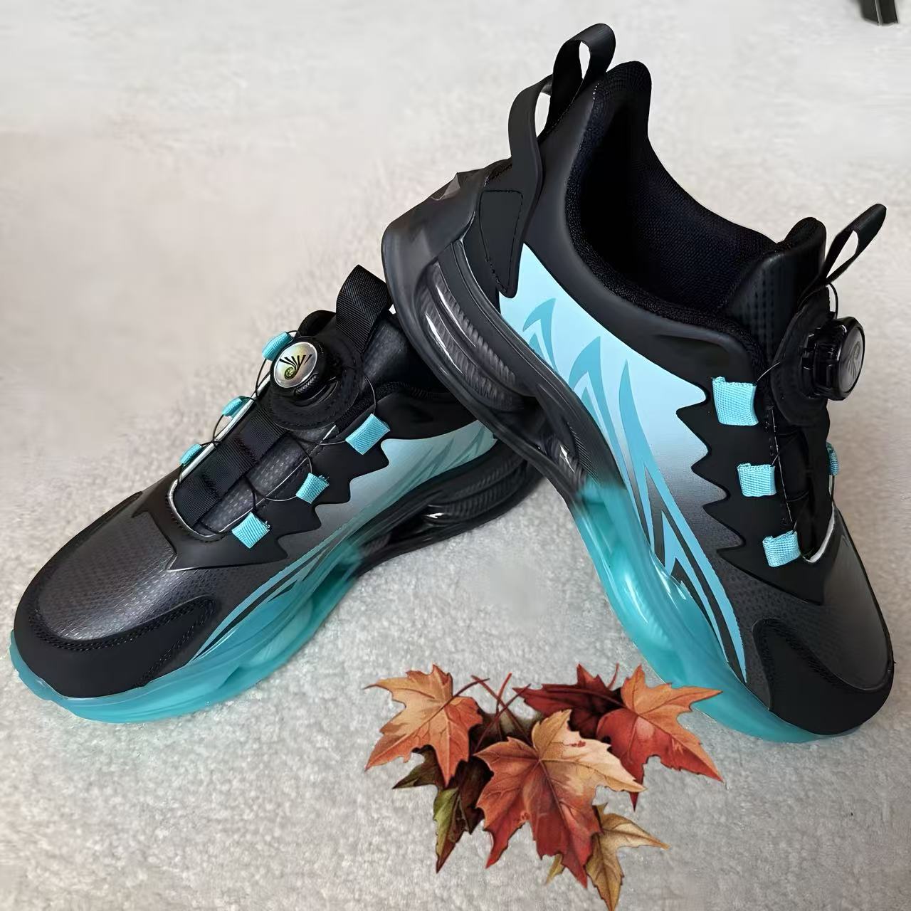 Teen Athletic Sneakers with Rotary Button Closure – Water-Resistant, Windproof, High-Elastic Comfort