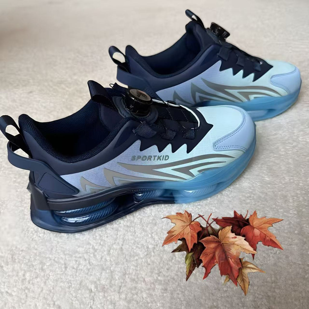 Teen Athletic Sneakers with Rotary Button Closure – Water-Resistant, Windproof, High-Elastic Comfort