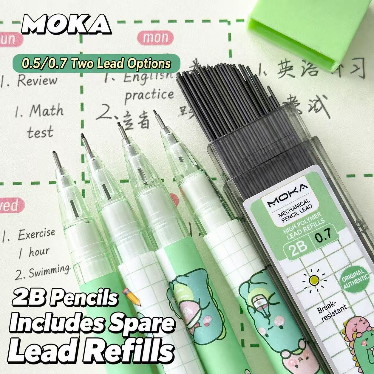 Cute 4-Pack Mechanical Pencil Set with HB Lead Refills, Automatic Pencils for Writing, Drawing, Sketching, Office, School Supplies & Student Gifts