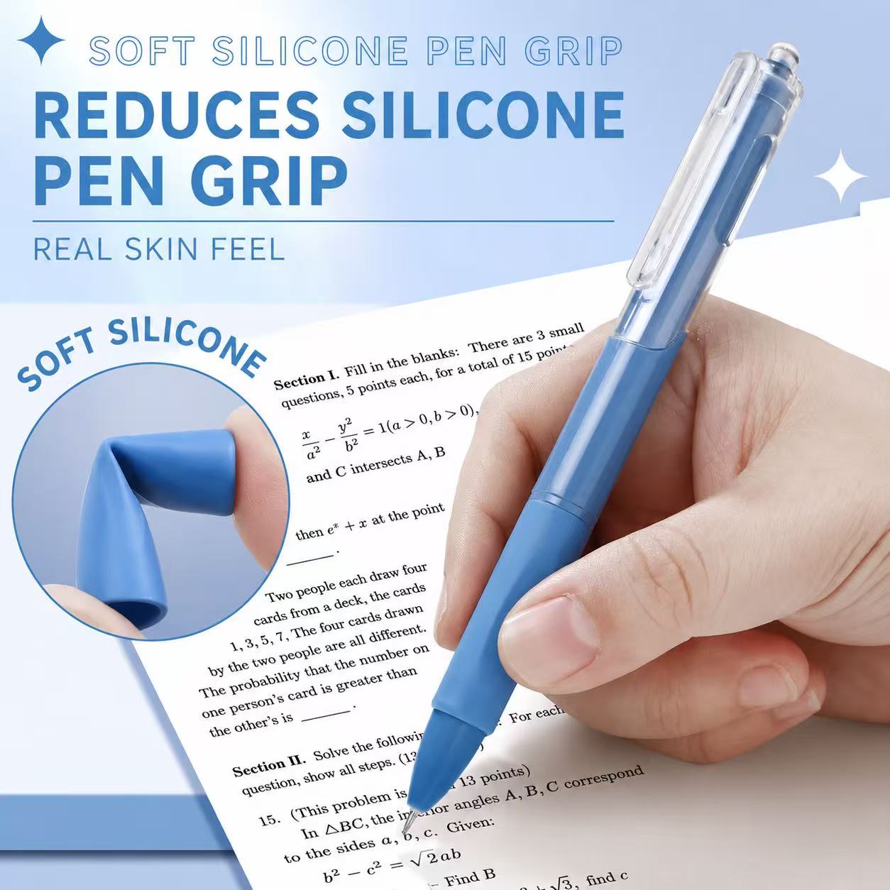 Back-to-school season: 0.5mm high-quality, stylish pen set; ST tip, push-button operation, attractive neutral pen; lightweight, posture-correcting silicone grip; quick-drying writing; perfect for school, office, journaling, and as a gift.