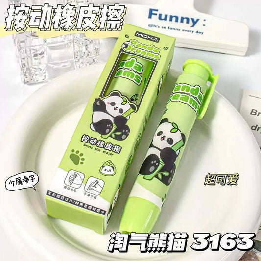 Cute  Press Eraser Pen – Retractable Push Eraser, Cartoon School Stationery for Kids, Students & Office