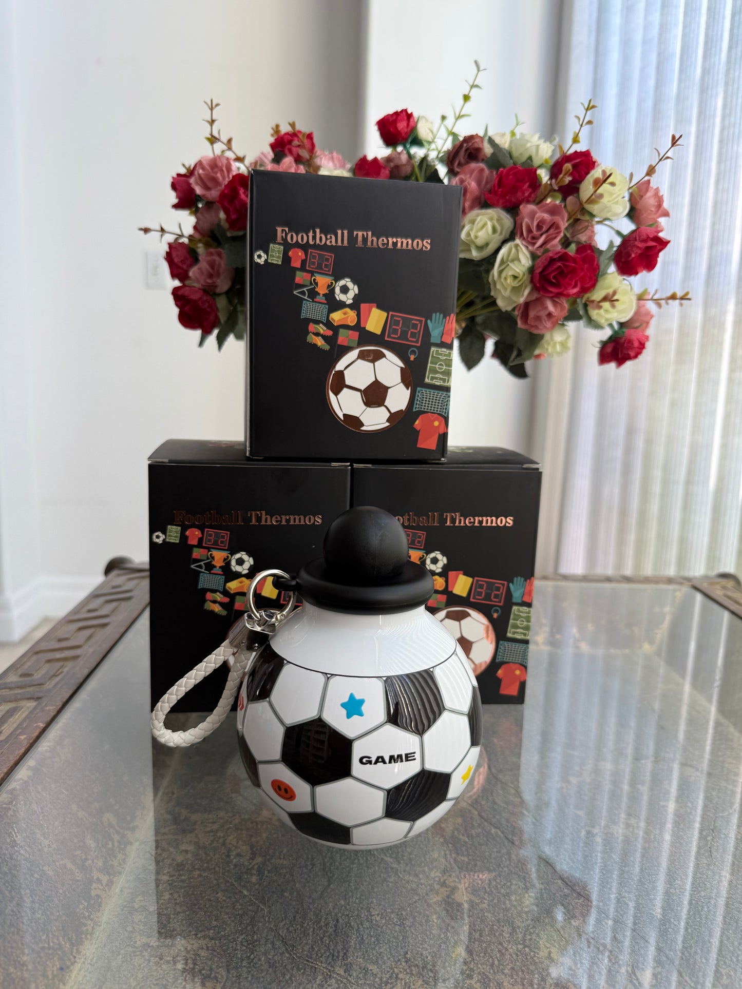 Soccer Ball Sports Water Bottle for Kids