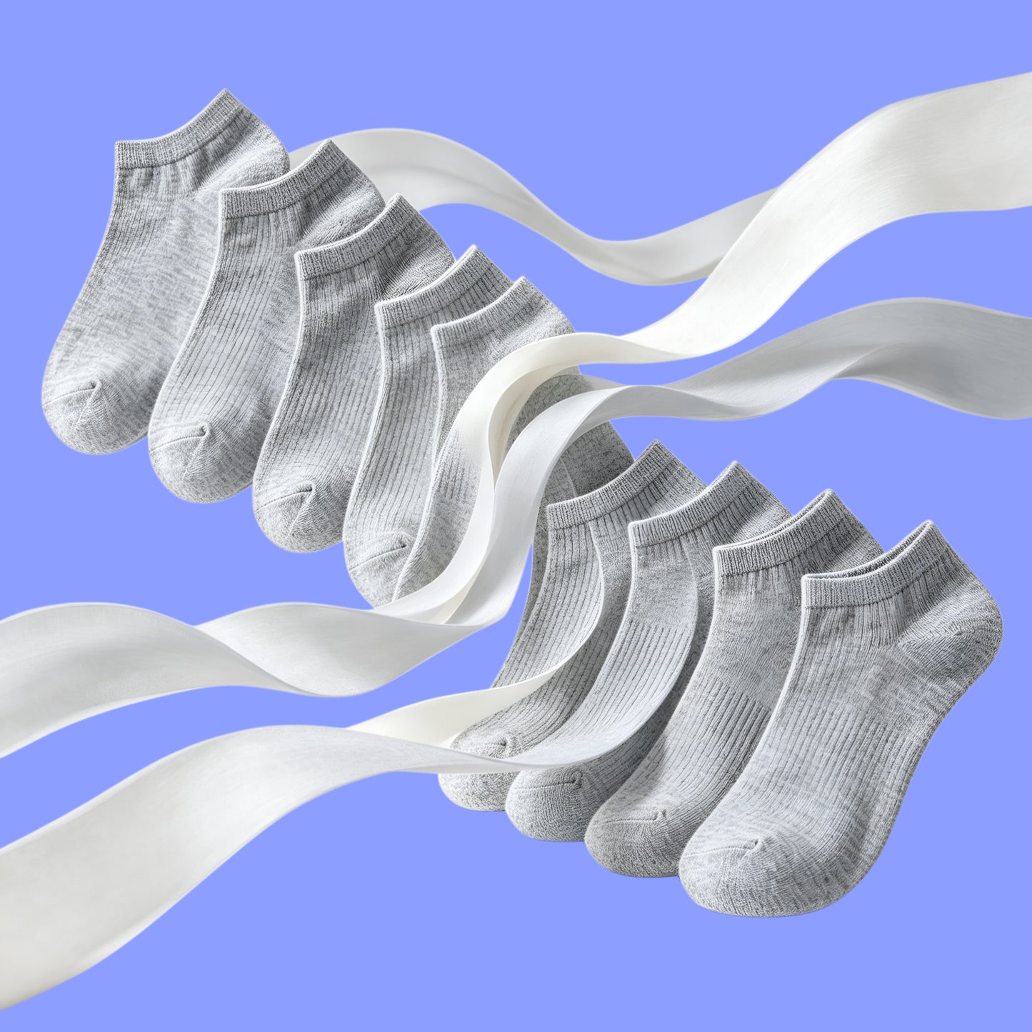Unisex Cotton No Show Ankle Socks – Breathable, Soft & Comfortable, Black/White/Grey