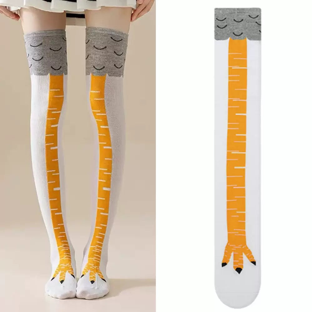 2 Pairs of Funny Cartoon Chicken Feet Socks
