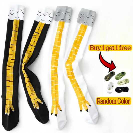 2 Pairs of Funny Cartoon Chicken Feet Socks
