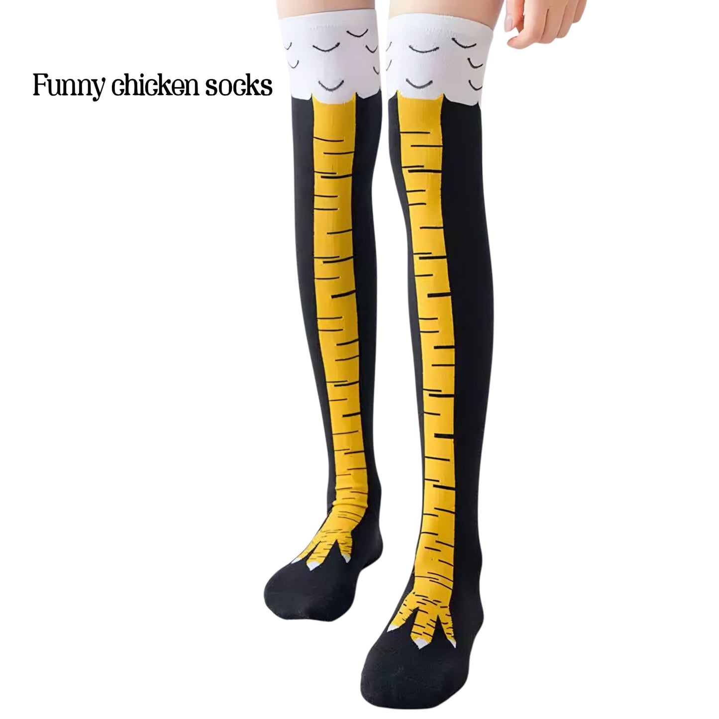 2 Pairs of Funny Cartoon Chicken Feet Socks