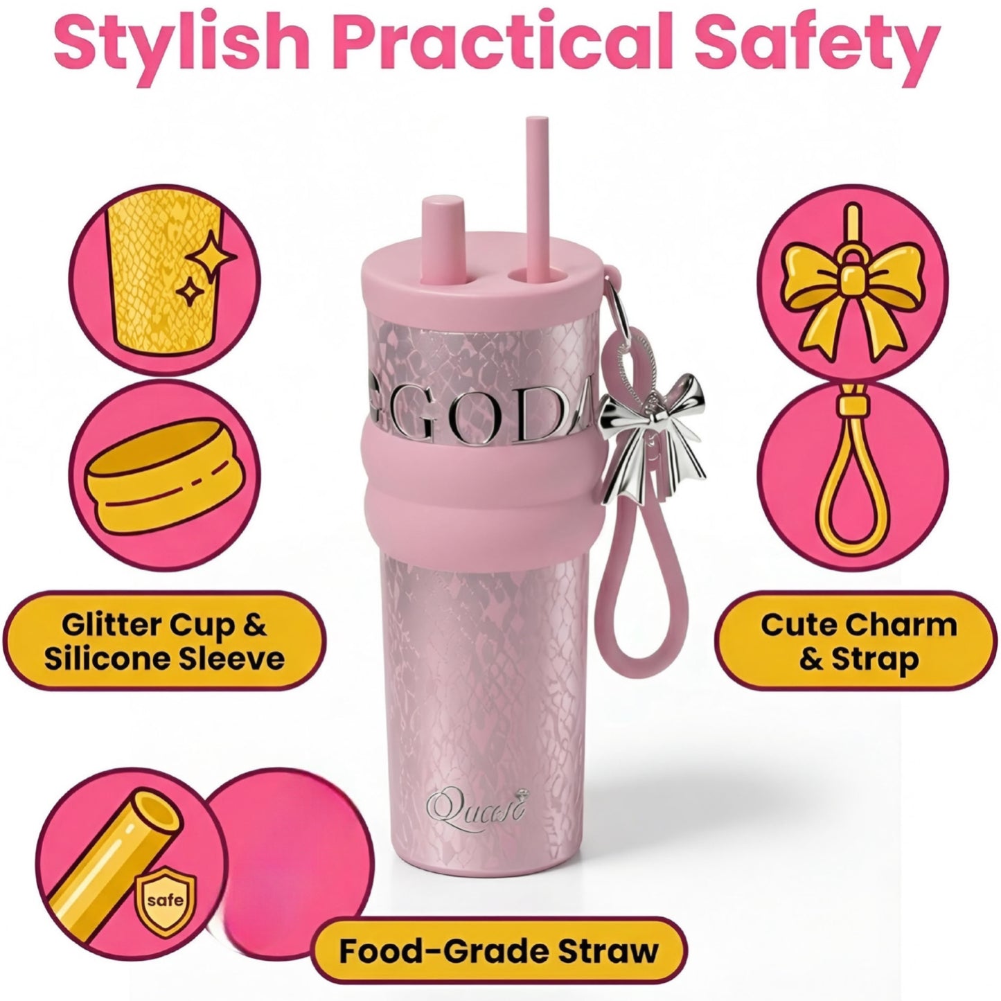 710ML Stainless Steel Tumbler with Straw