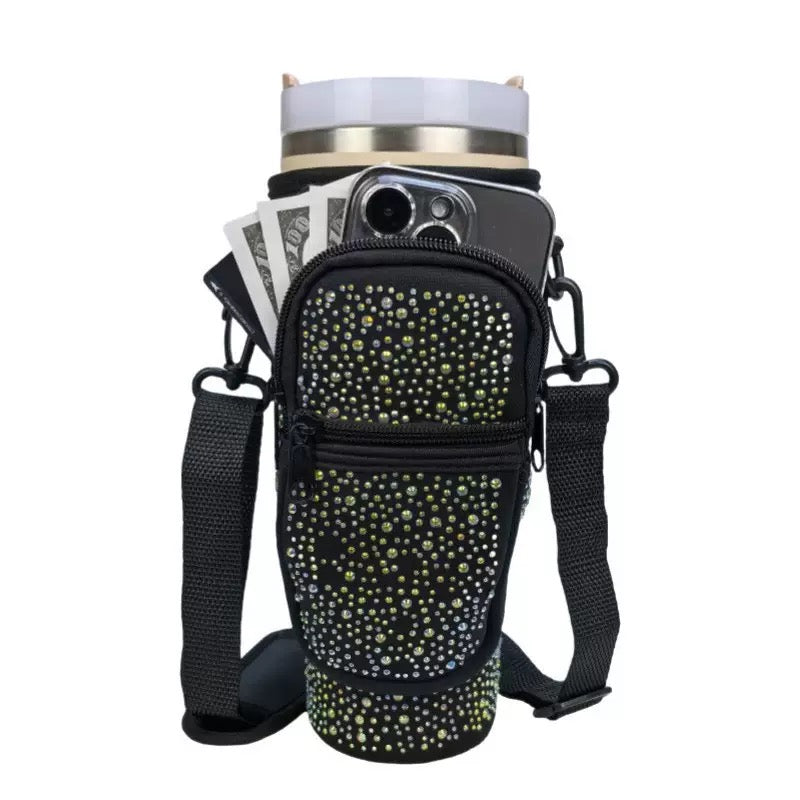 Rhinestone Water Bottle Bag