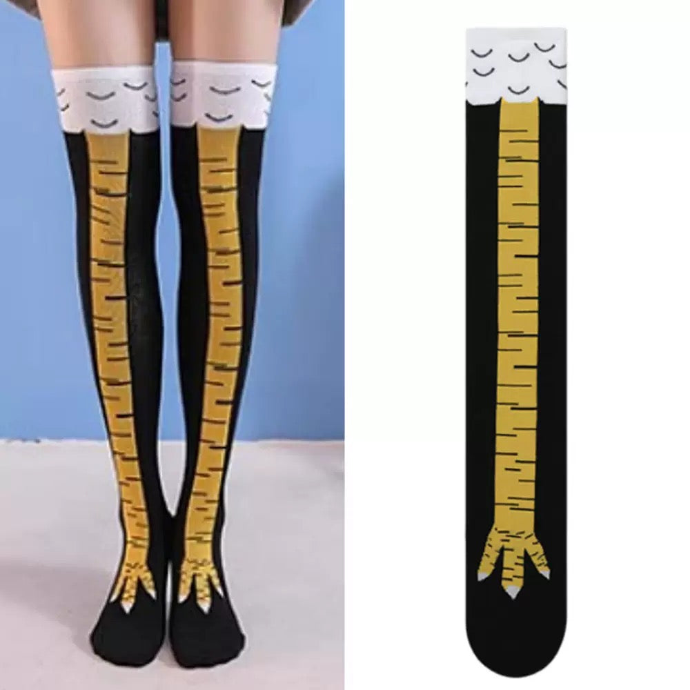 2 Pairs of Funny Cartoon Chicken Feet Socks