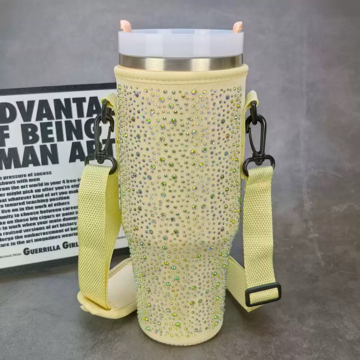 Rhinestone Water Bottle Bag