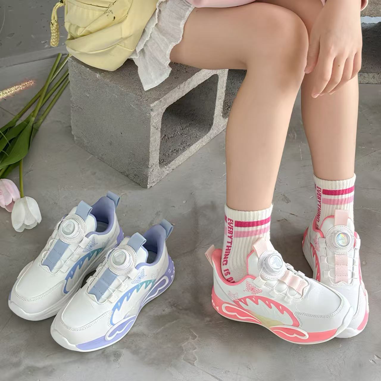 Kids BOA Dial Sneakers – Lightweight Non-Slip Athletic Shoes for Girl