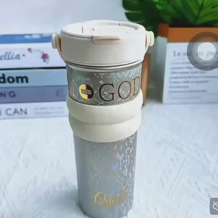 Stylish Insulated Tumbler Gift Set with Carry Handle & Charm